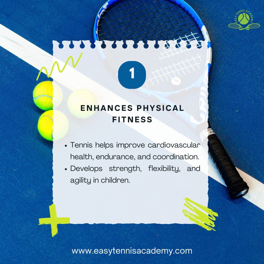 Here are five key benefits of playing tennis for children.