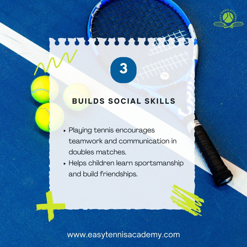 Here are five key benefits of playing tennis for children.